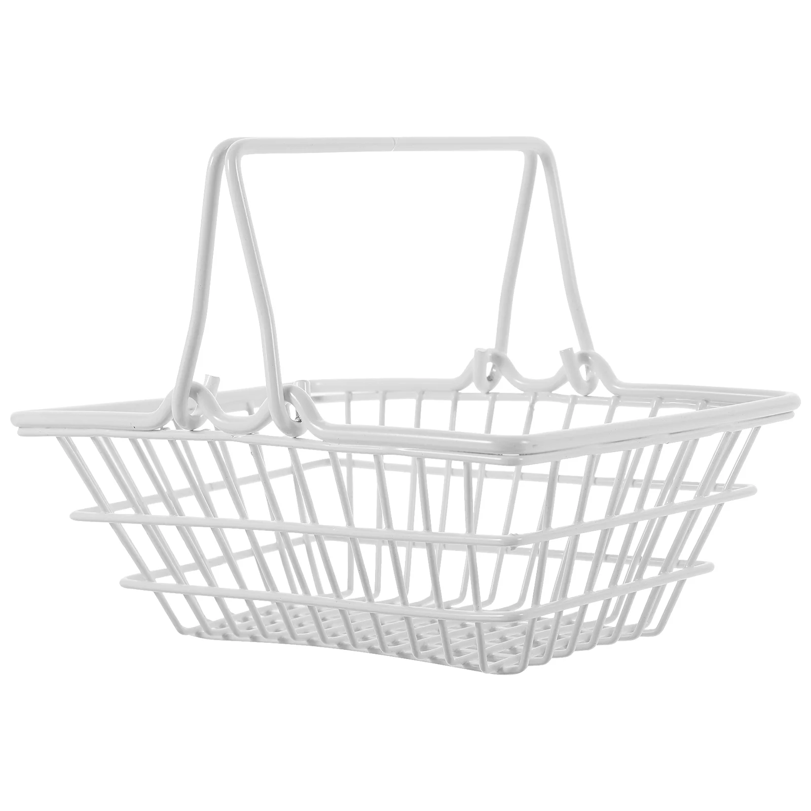 

Mini Shopping Basket Small Shopping Basket Toy Grocery Basket Handles Desktop Sundries Storage Basket Wire Food Storage Basket