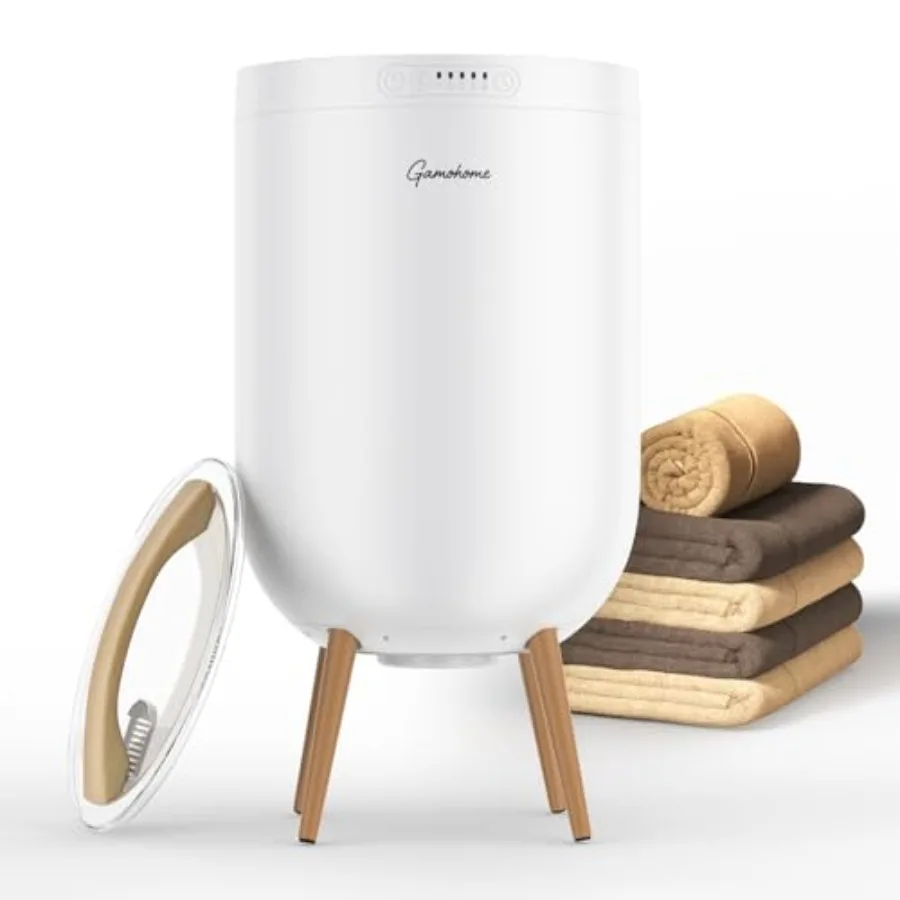 

Towel Warmer Luxury Heated Bucket Bluetooth Speaker Ambient Light and Auto Shut Off Fits Two 40"x70" Towels Bathrobes Blankets