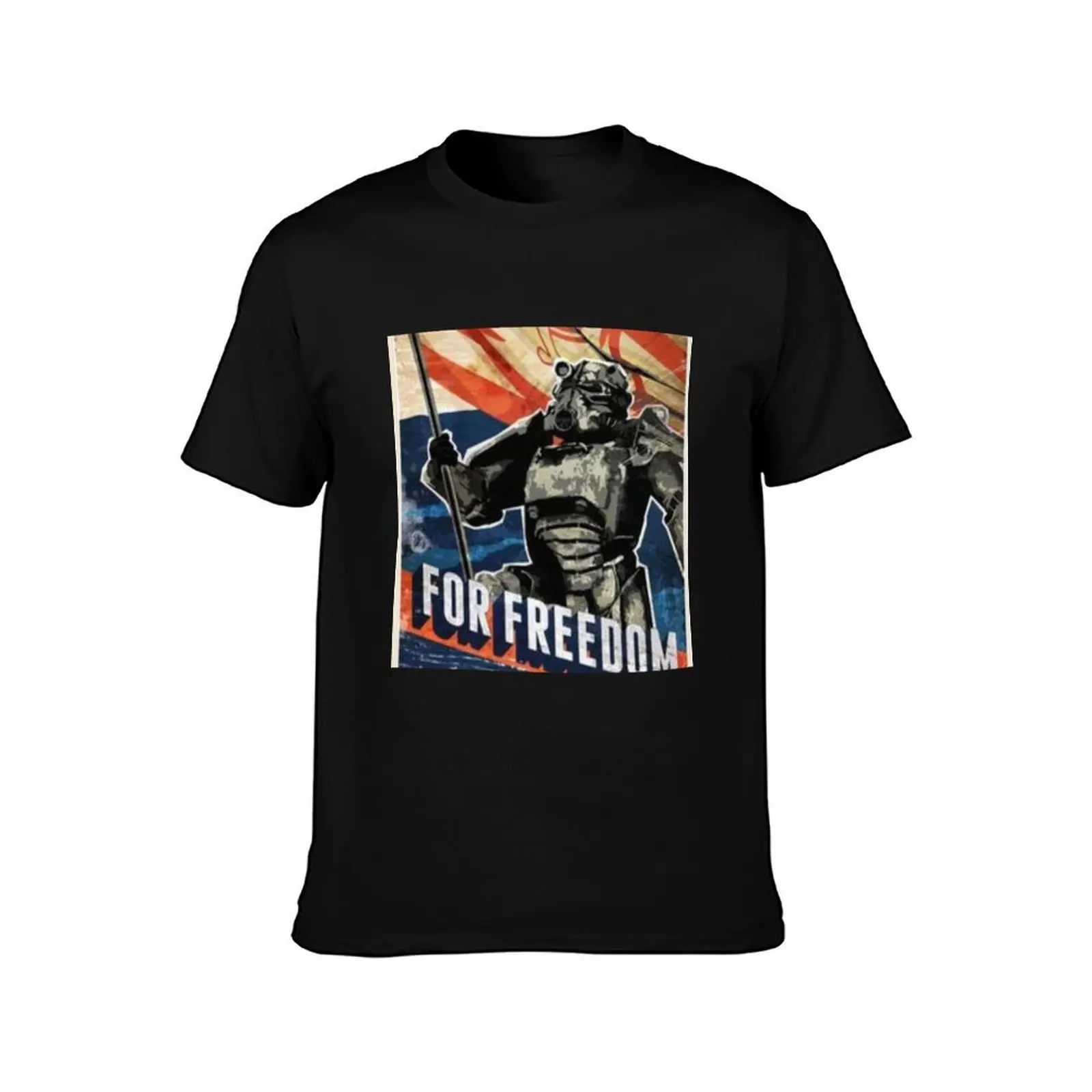 Brotherhood Of Steel Propoganda T-Shirt, Summer Casual Cotton Tee, Oversized Streetwear Tops, Vintage Graphic Print, 100% Cotton