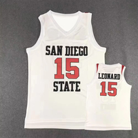 NCAA San Diego State University Leonard No.15 Men's Basketball Jersey American Kawhi Leonard Vest Training Suit Men Clothing