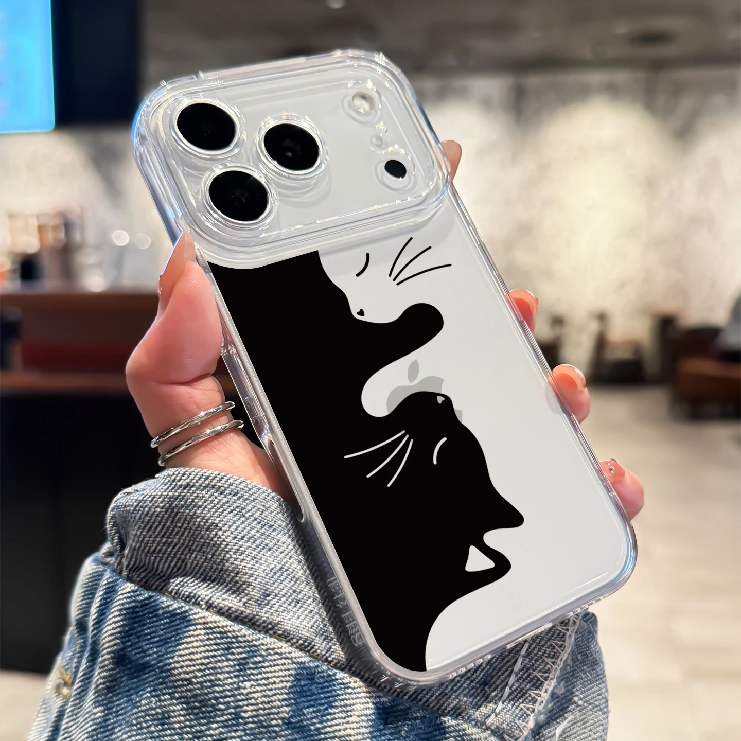 Cartoon Animal Cute Cat Clear Case For iPhone 16 Pro 17 15 14 13 12 11 Pro Max 7 8 Plus X XS 16E Shockproof Silicone Soft Funda view 6