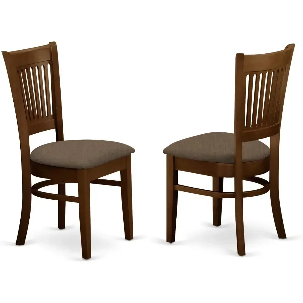 

%A 7 Piece Kitchen Set Consist of a Rectangle Table with Butterfly Leaf and 6 Linen Fabric Dining Room Chairs, 36x66 Inch