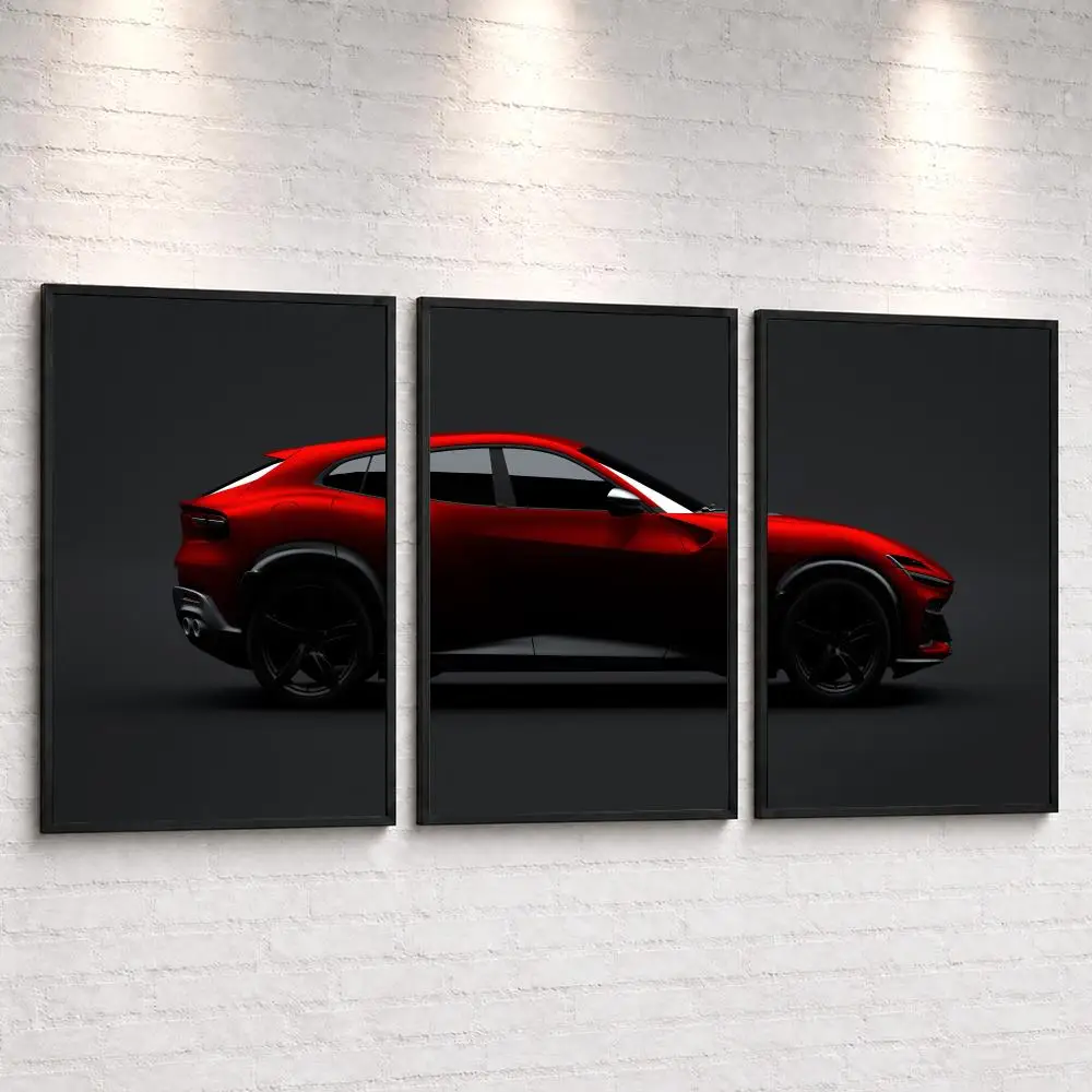 P-Purosangue Luxury SUV Painting Calligraphy Canvas Poster Set Wall Artwork Prints for Bedroom Living Room Home Decor Gift