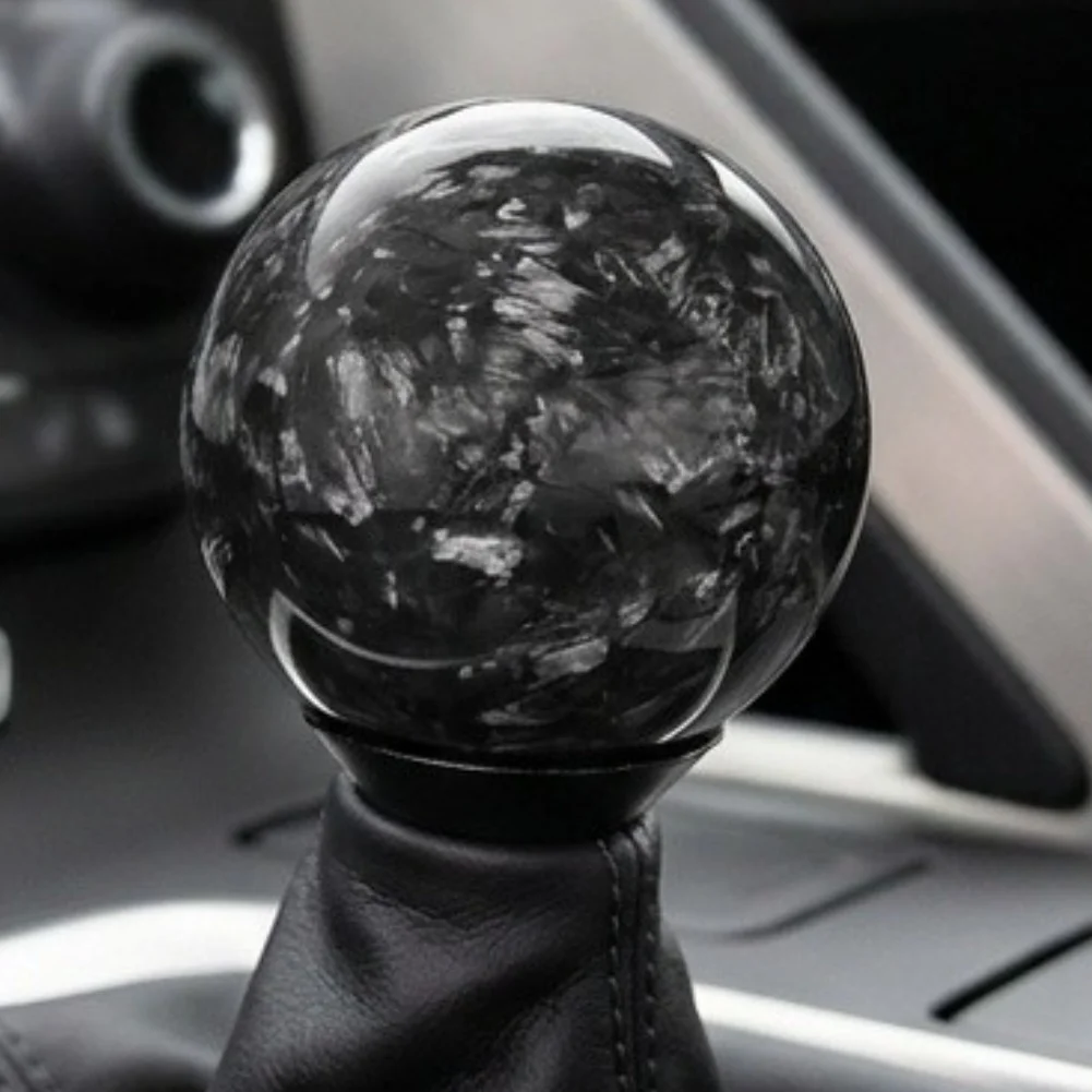 Carbon Fiber Shift Knob for Cars with Manual or Automatic Transmission Featuring Ergonomic Elongated Shape and Solid Build