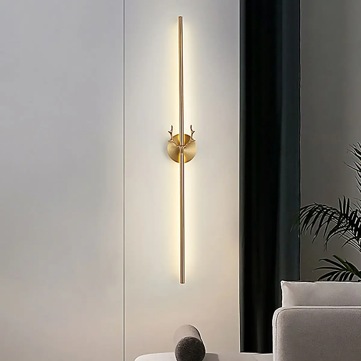 Rechargeable Wall Lamp  Modern Without Wiring  Battery Bronze Wall Lamps Living Room Bedroom  Decorative Lights