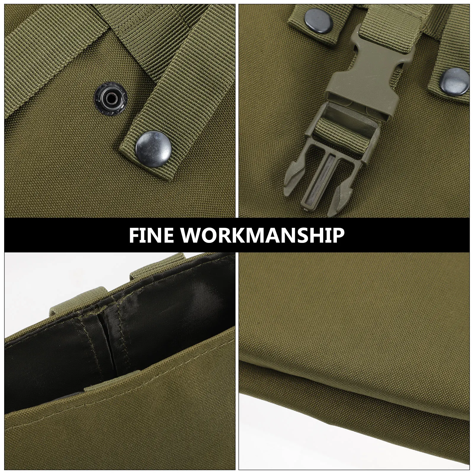 

Storage Bag Multifunctional Waist Tool Pouches with Zipper Fold Camping Army Green Travel