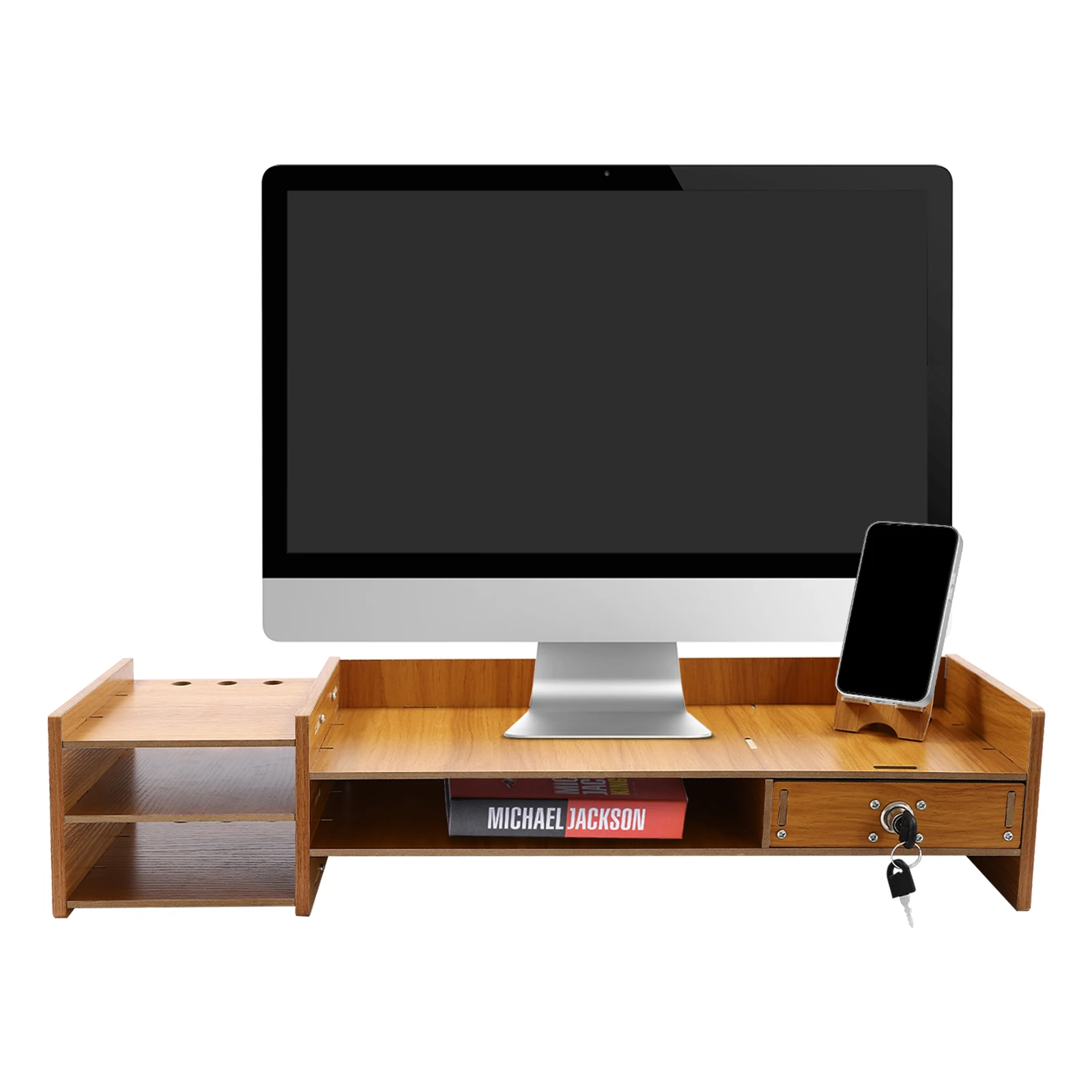 3-Style Desk-Holder Shelf Laptop-Stand Wood Monitor Riser Computer Screen Riser Shelf Plinth Strong Laptop Stand Desk Holder