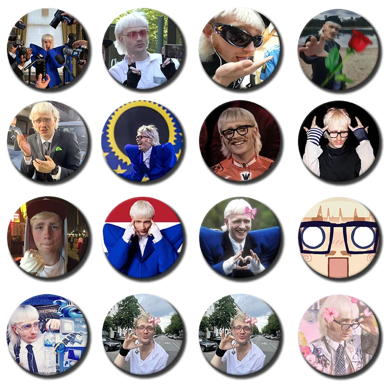 58mm Pop Singer Joost Klein Creative Badge I Love Joost Klein Meme Brooch Simple Button Pins for Bag Hat Clothes Decoration Gift