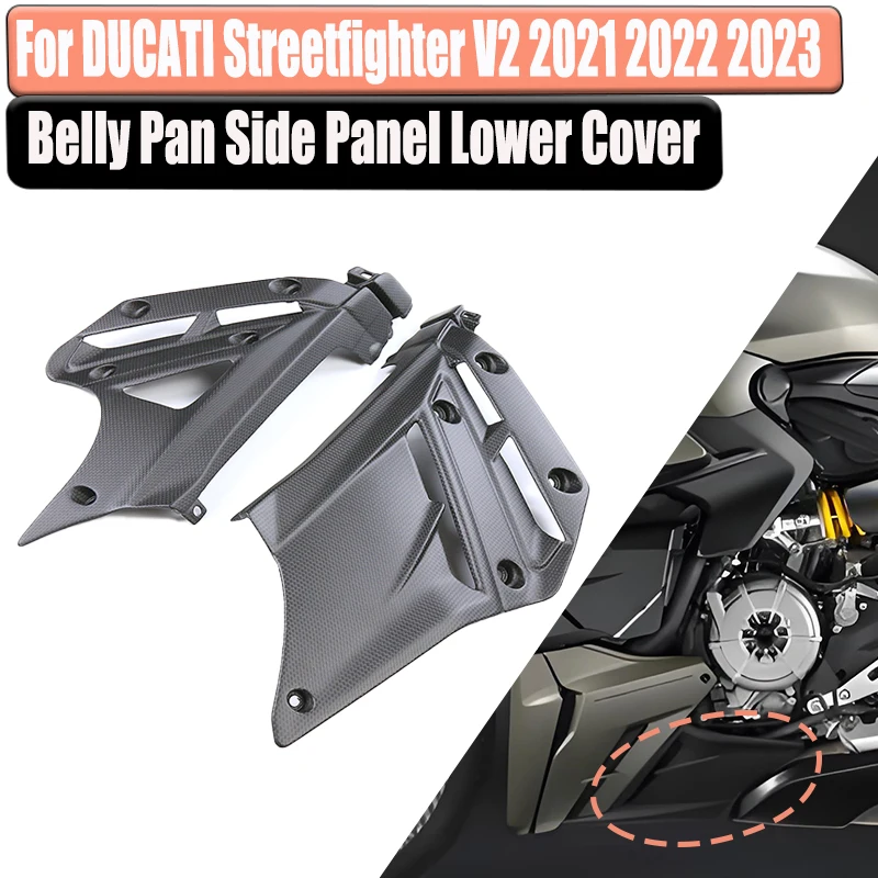 

Для DUCATI Streetfighter V2 2022 2023 2024 3K углеродное волокно, боковая панель, нижняя крышка, аксессуары для мотоциклов, комплект обтекателя