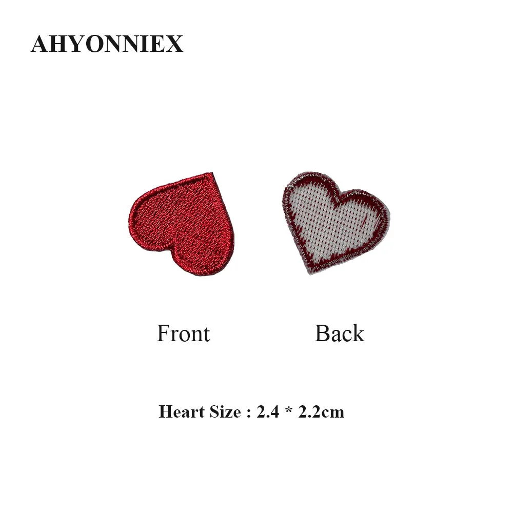 10PCS Delicate Heart Patches Embroidered Sticker Iron On Patches for Clothing Applique DIY Clothing Hairpin Earring Accessories