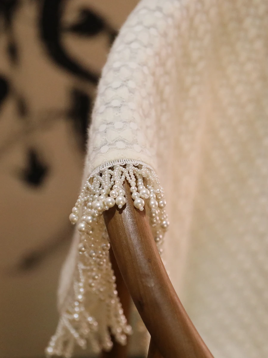 

Легкий женский кардиган Zihou Cloud Dr Pearl Lace Rectangle Svel awl Daily Match Hanfu для повседневной носки