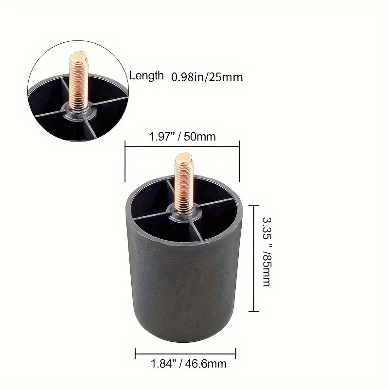 Black PE Plastic Adjustable Foot Pads Shock-Absorbing Anti Slip Furniture Foot Pads Tables Chairs Leg Guards Accessories