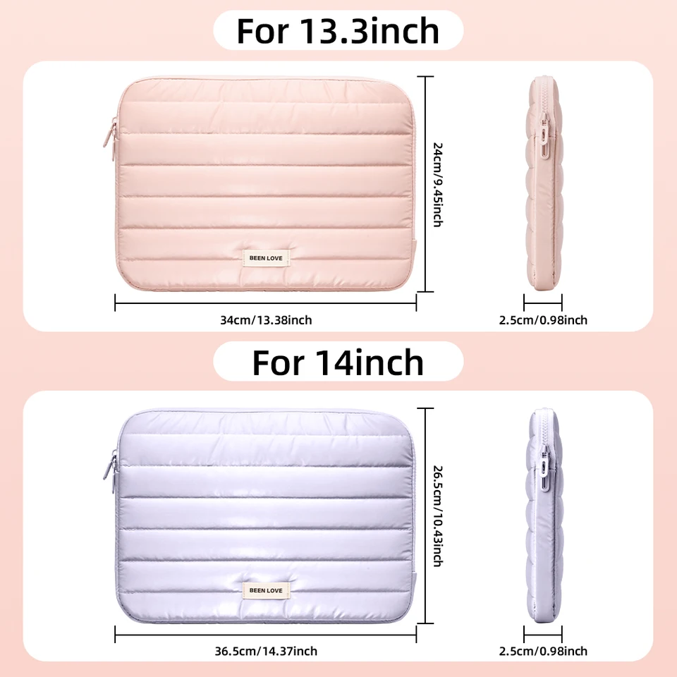 13/14 Inch Puffy Laptop Sleeve Cover Bag For Laptop Cover for