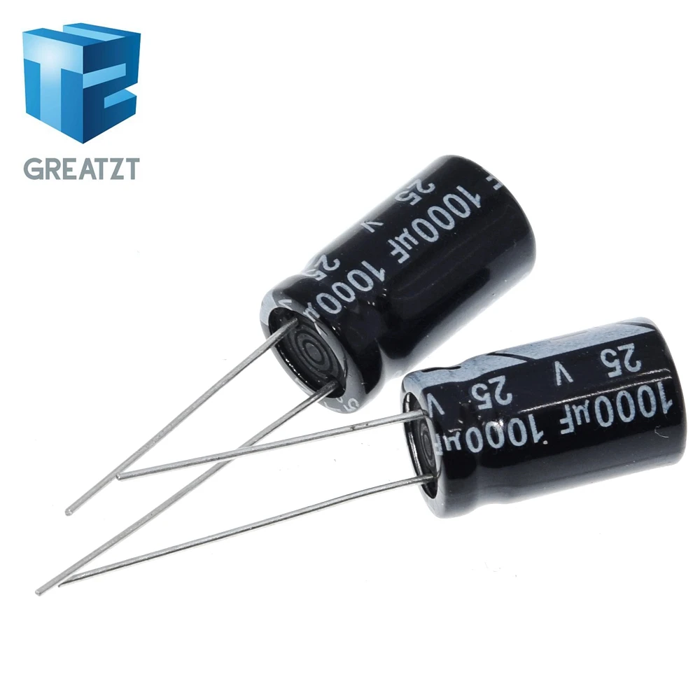 GREATZT 10/20/40PCS Electrolytic capacitors 25V 1000UF 1000UF/25V 10 * 17MM