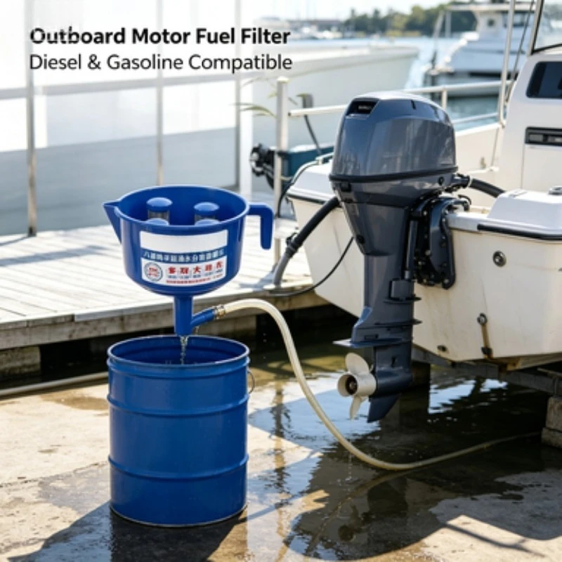 Fuel Water Separator Filter Funnel, 8 Mesh Double Layer Oil Water Separation Funnel for Diesel  Fuel Filtration