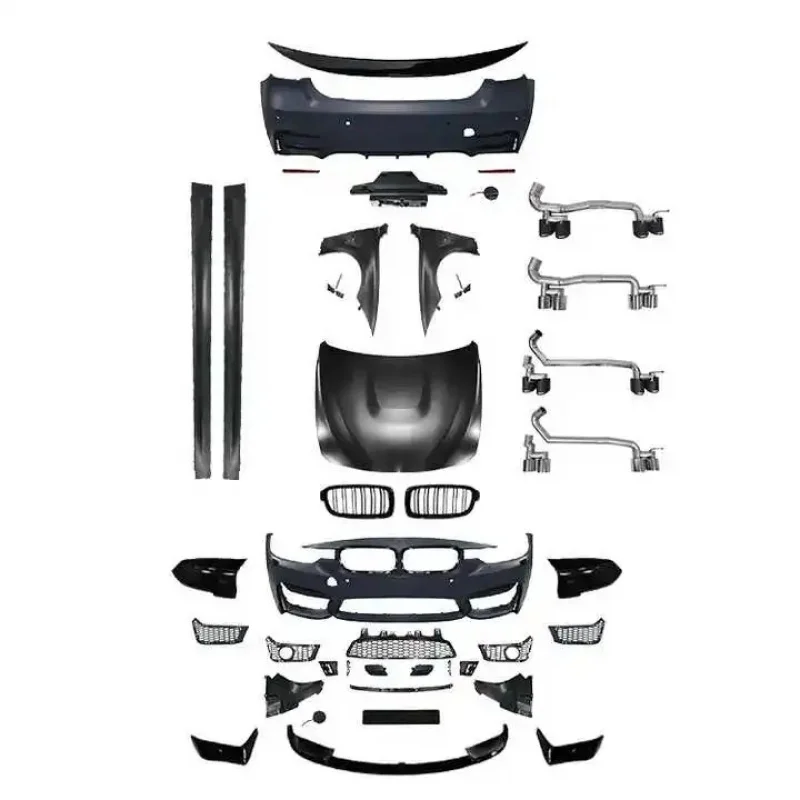 

Factory hot selling f30 to f80 bodykit for F30 M3 Body kit 2013-2018 Side Skirts Exhaust Pipe and Hood Fender Spoiler Grille F