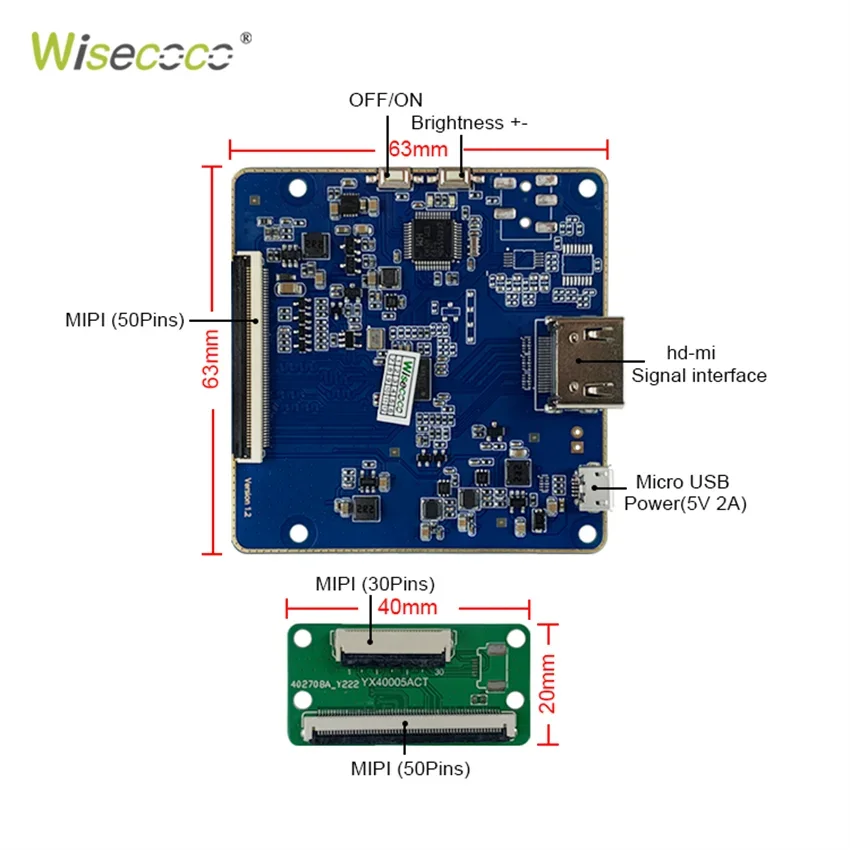 Imagem -05 - Wisecoco-praça Tft Módulo de Painel Lcd Mipi Driver Board Controller Ips Raspberry pi Smart Home 720x720