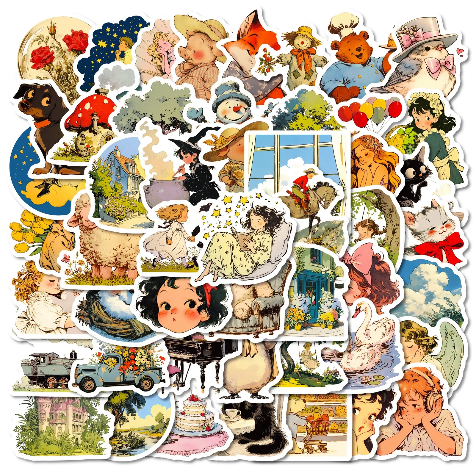 

10/50PCS Retro Japanese Anime Comics Girl Stickers Decoration DIY Fridge Suitcase Scrapbooking Phone Laptop Sticker Kids Toy