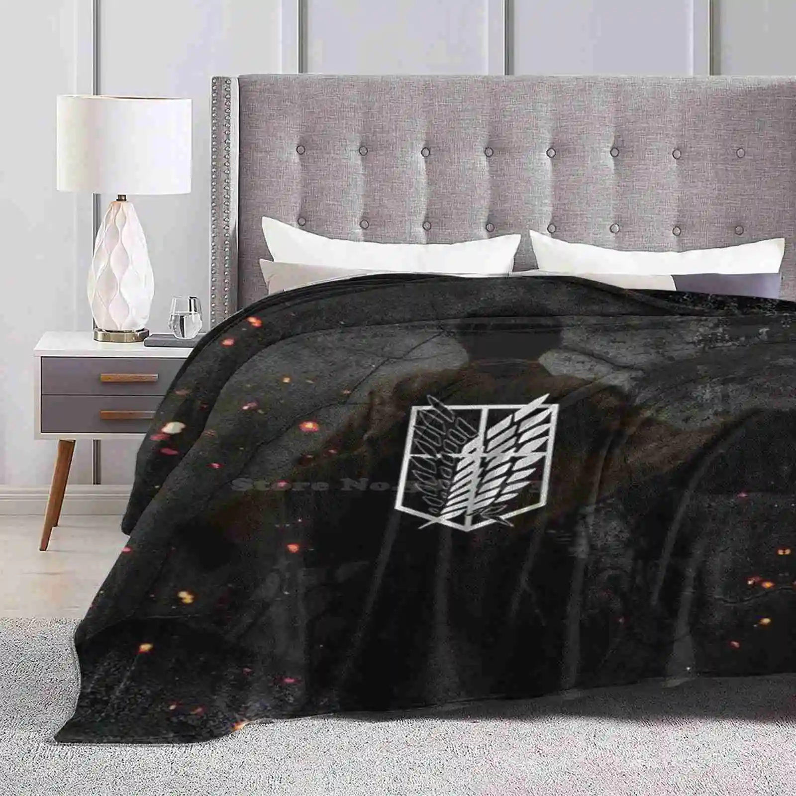 Shingeki No Kyojin Super Warm Soft Blankets Throw On Sofa/Bed/Travel Atack On Titan Atackontitan Shingeki No Kyojin Anime