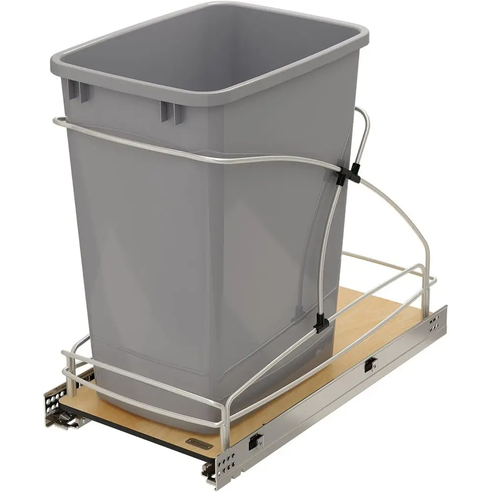 

Under Cabinet 35-Quart Soft Close Trash Bin, 8.75 Gallon Capacity, Gray