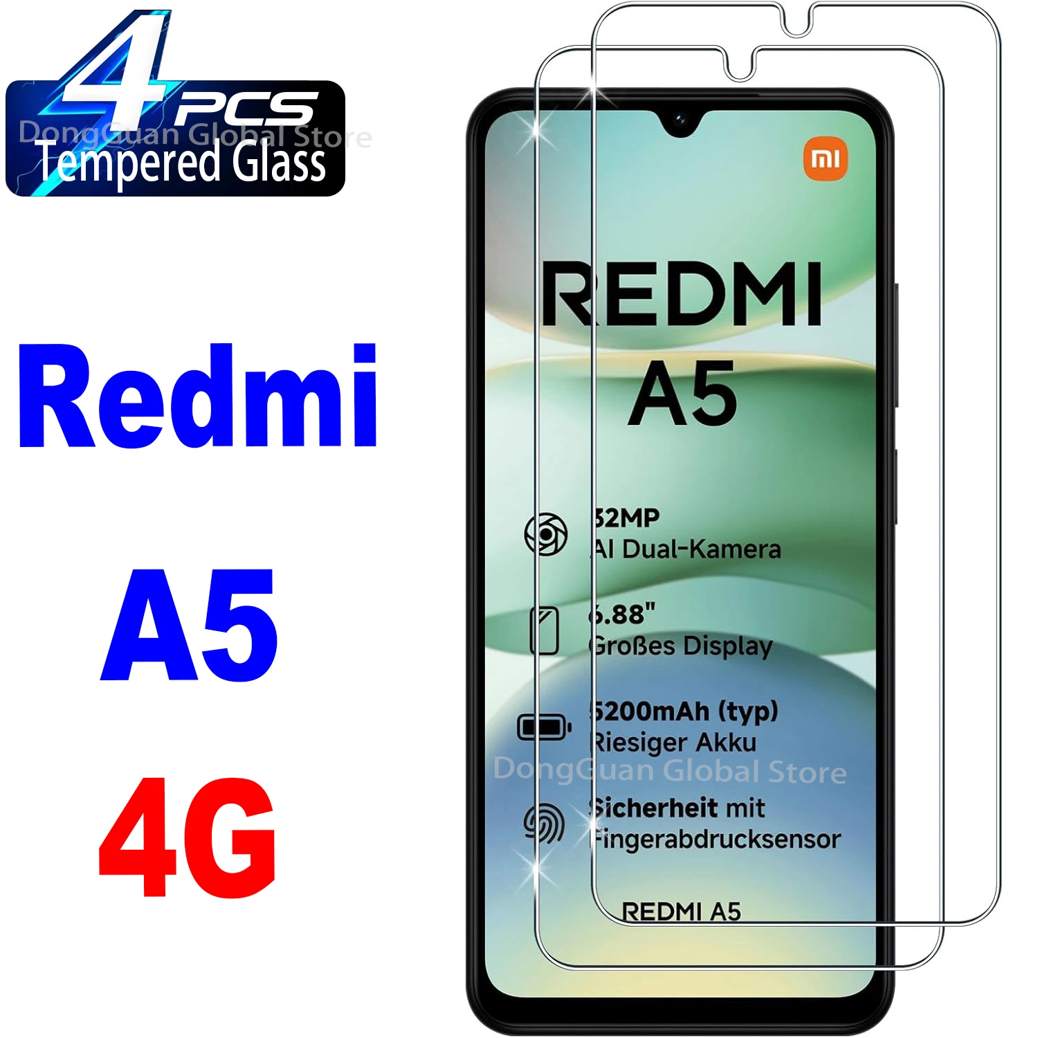 

1/4Pcs Tempered Glass For Xiaomi Redmi A5 4G Screen Protector Glass Film