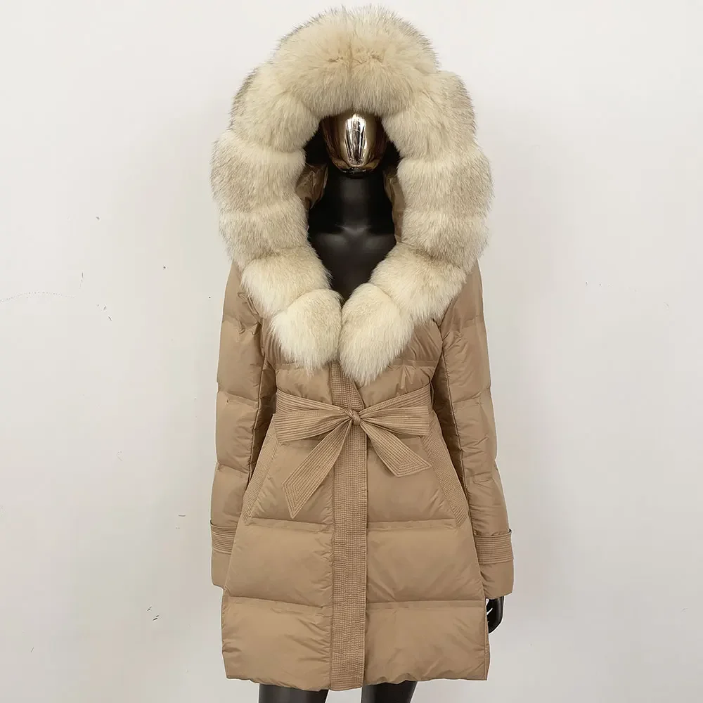 천연 너구리 모피 코트 신상 겨울 두꺼운 옷 따뜻한 진짜 여우털 코트 여성 푸퍼 재킷 여성용 오리털 재킷