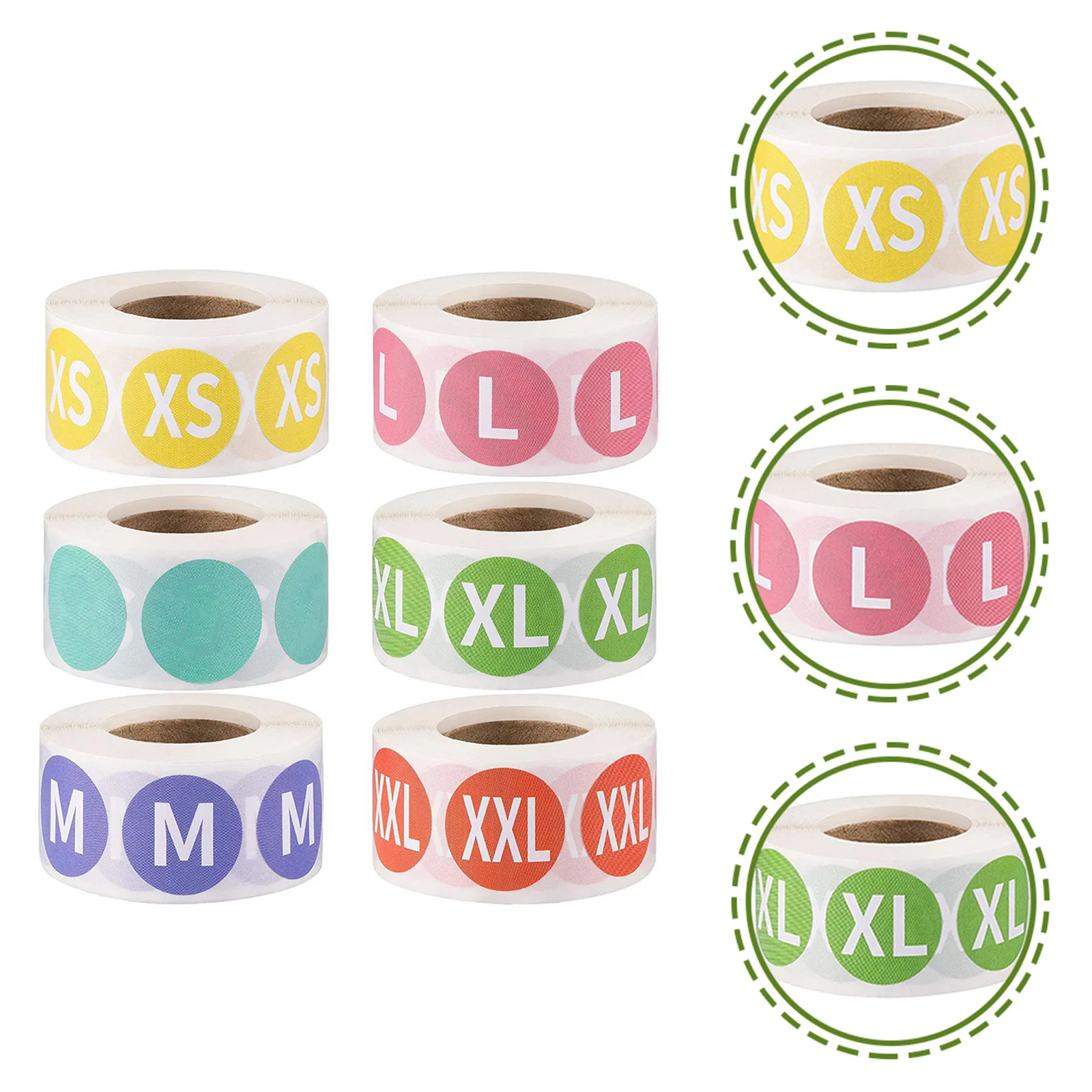 

6 Rolls Size Labels Clothes Sticker for Clothing Marking Stickers