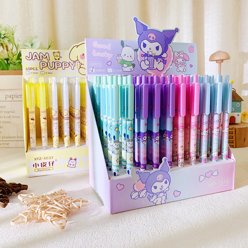 60pcs Sanrio Mechanical Pencil My Melody Kuromi Automatic Pencils School Supplies Anime Student Stationery Wholesale Set Pencil