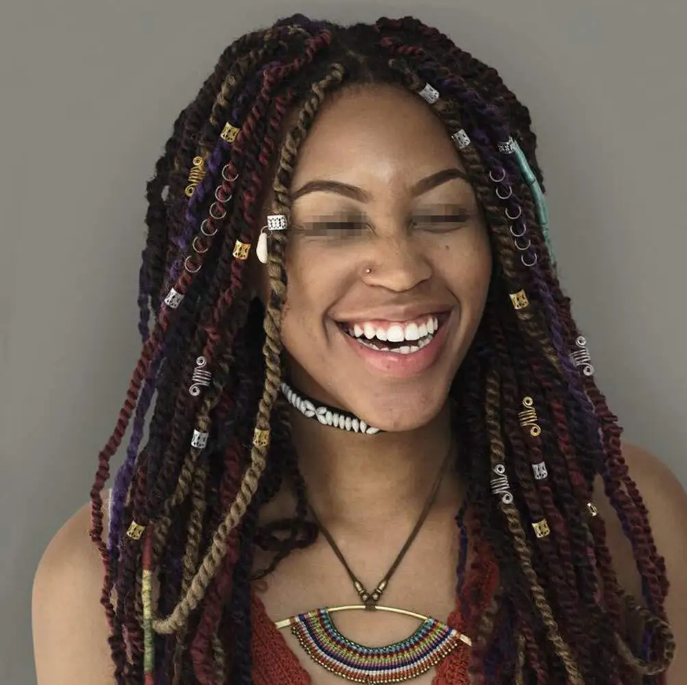 60pcs Braiding Hair Jewelry Set Cute Pendant Charms Drops for Long Hair Braid Women Durable Metal Rustproof for Festival Styling