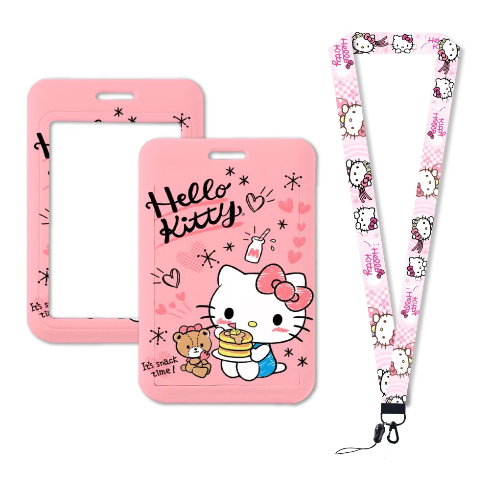 W Sanrio Caroon Lanyard untuk kunci leher tali ID lencana pemegang tali telepon gantungan kunci gantungan kunci tali gantungan kunci