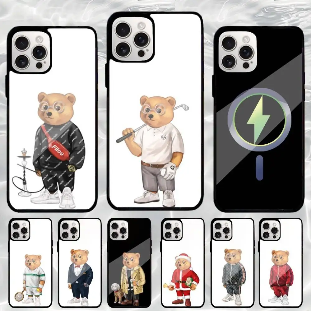

Fashion Baron F-Filou B-Bear Phone Case For iPhone17,16,15,14,13,12,11 Plus,Pro Max Magnetic Magsafe Wireless Charging
