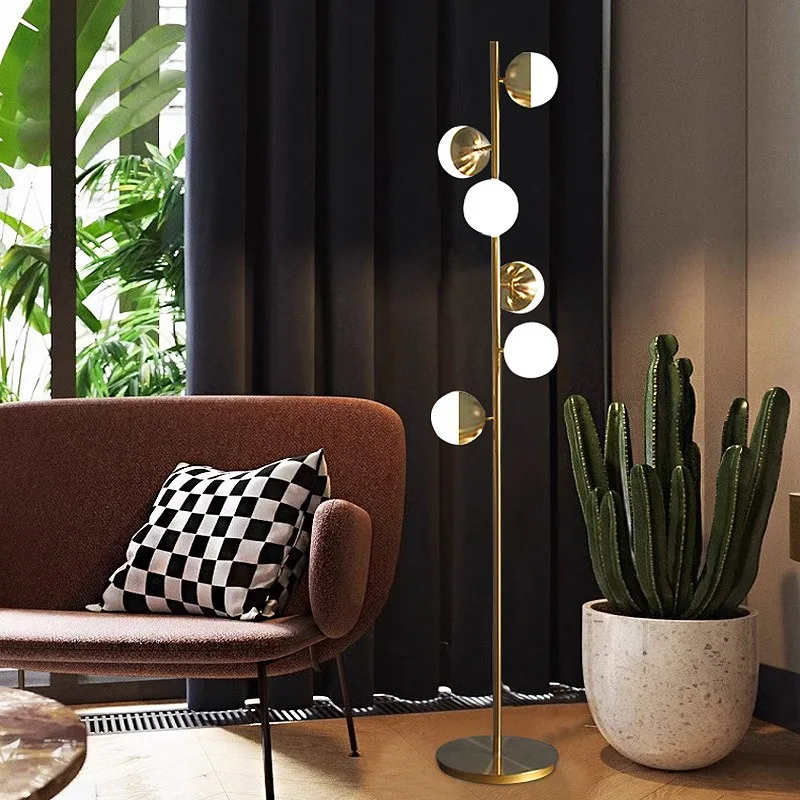 Bedside personalized glass ball Nordic light luxury model room designer floor lamp