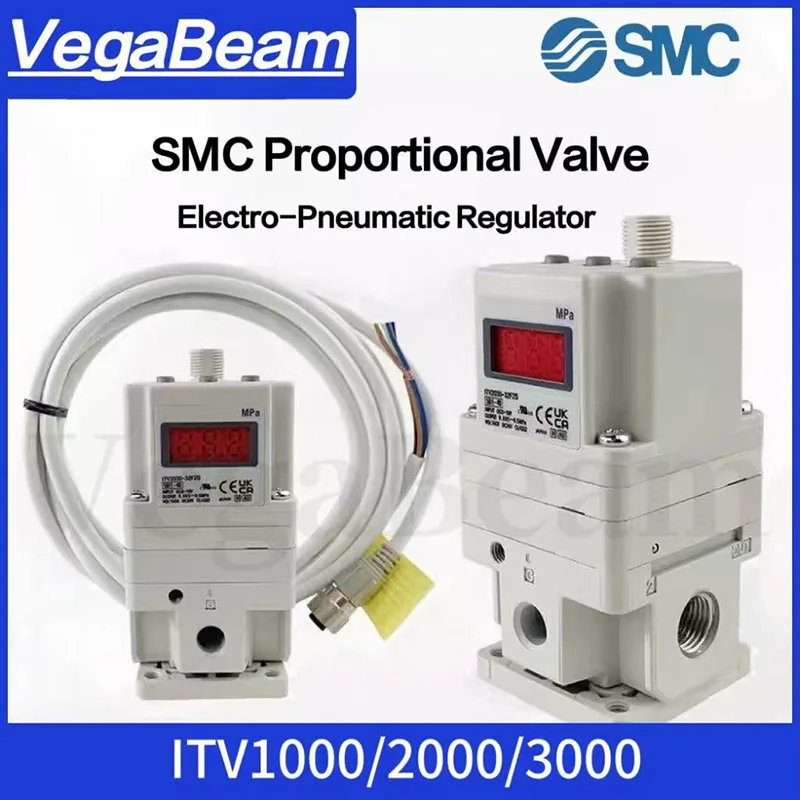 Válvula Proporcional SMC ITV1050, ITV1010, ITV2050, ITV3050, etc. para Máquina de Corte Láser, Válvula Solenoide Proporcional Electro-Neumática