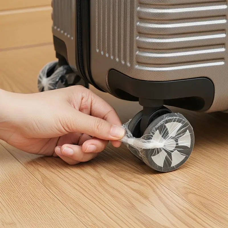 50/80Pcs Portable Disposable Luggage Wheel Covers Suitcase Protectors Wheel Universal Travel Accessories For Trolley Cases