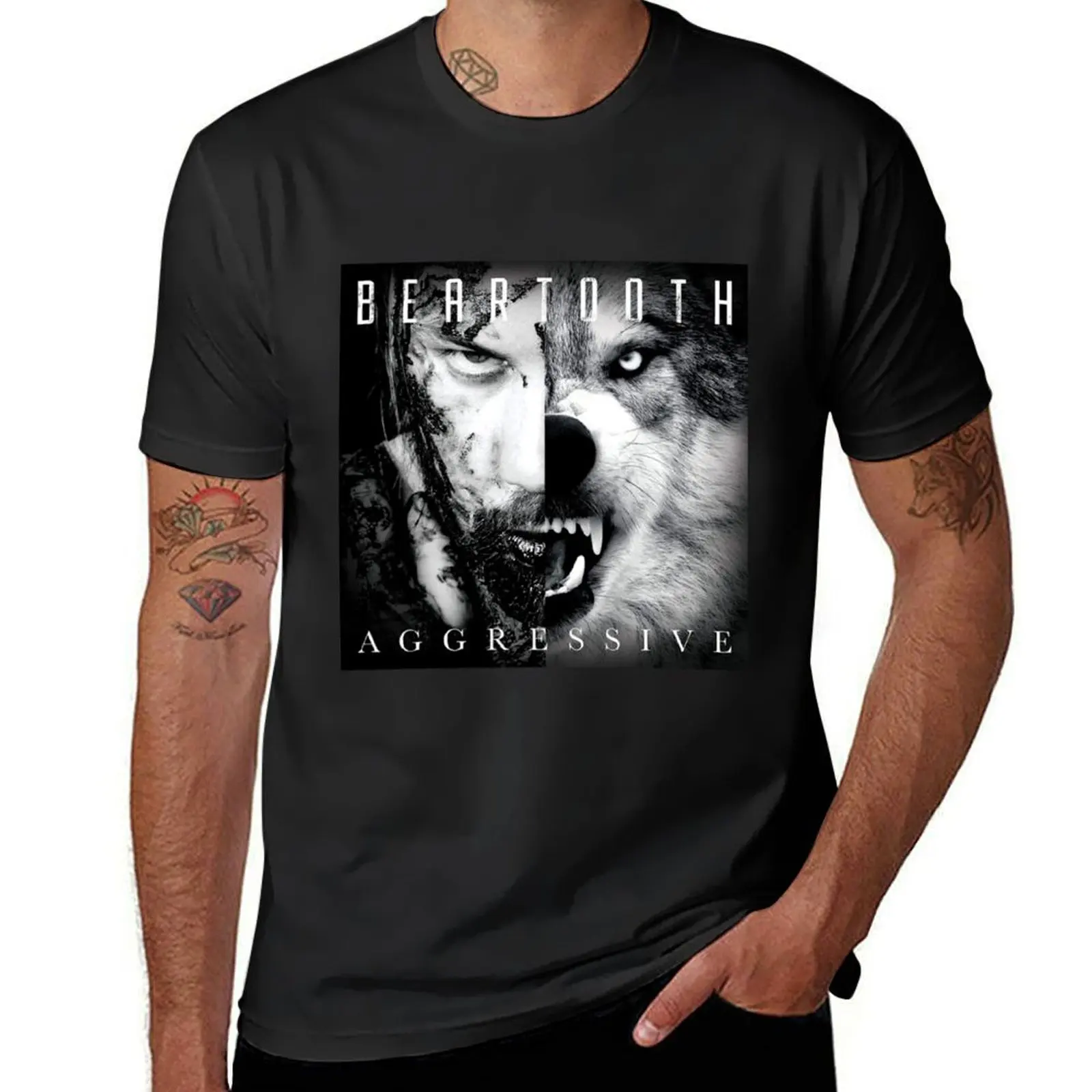 Aggressive Of Beartooth Album T-Shirt quick drying korean fashion Aesthetic clothing boys animal print t shirts for men cotton