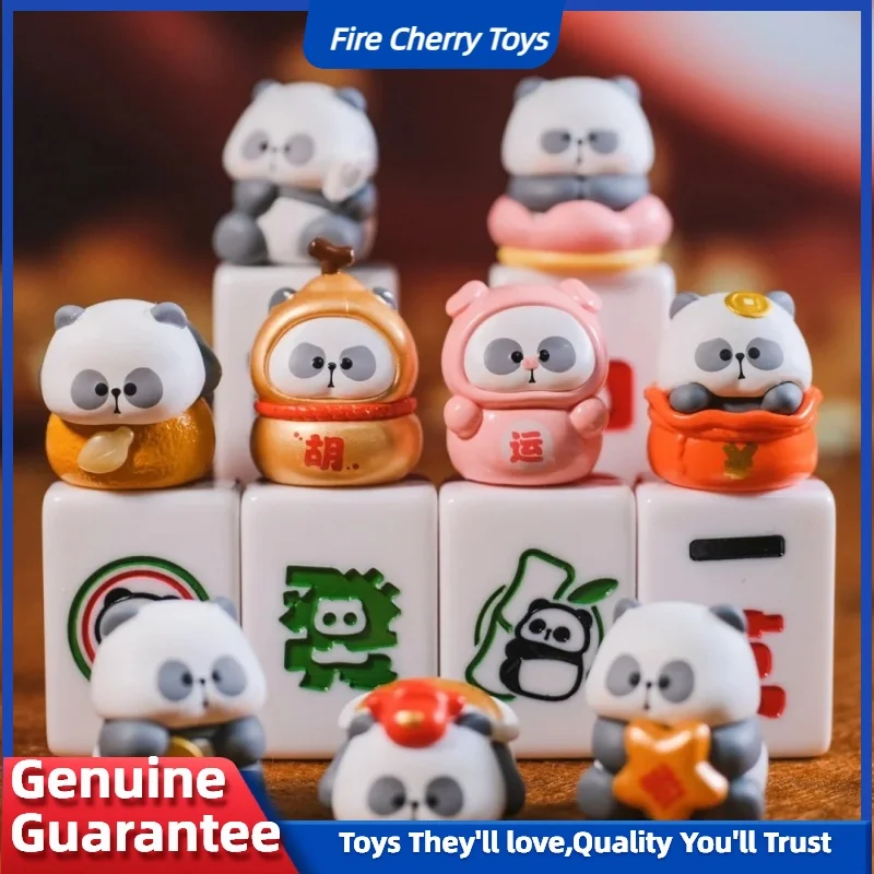 

Genuin Toy City Mr Pa Waiting For The Tile A Stroke Of Luck Series Blind Box Cute Panda Mini Mahjong Toy Anime Mystery Box Gift