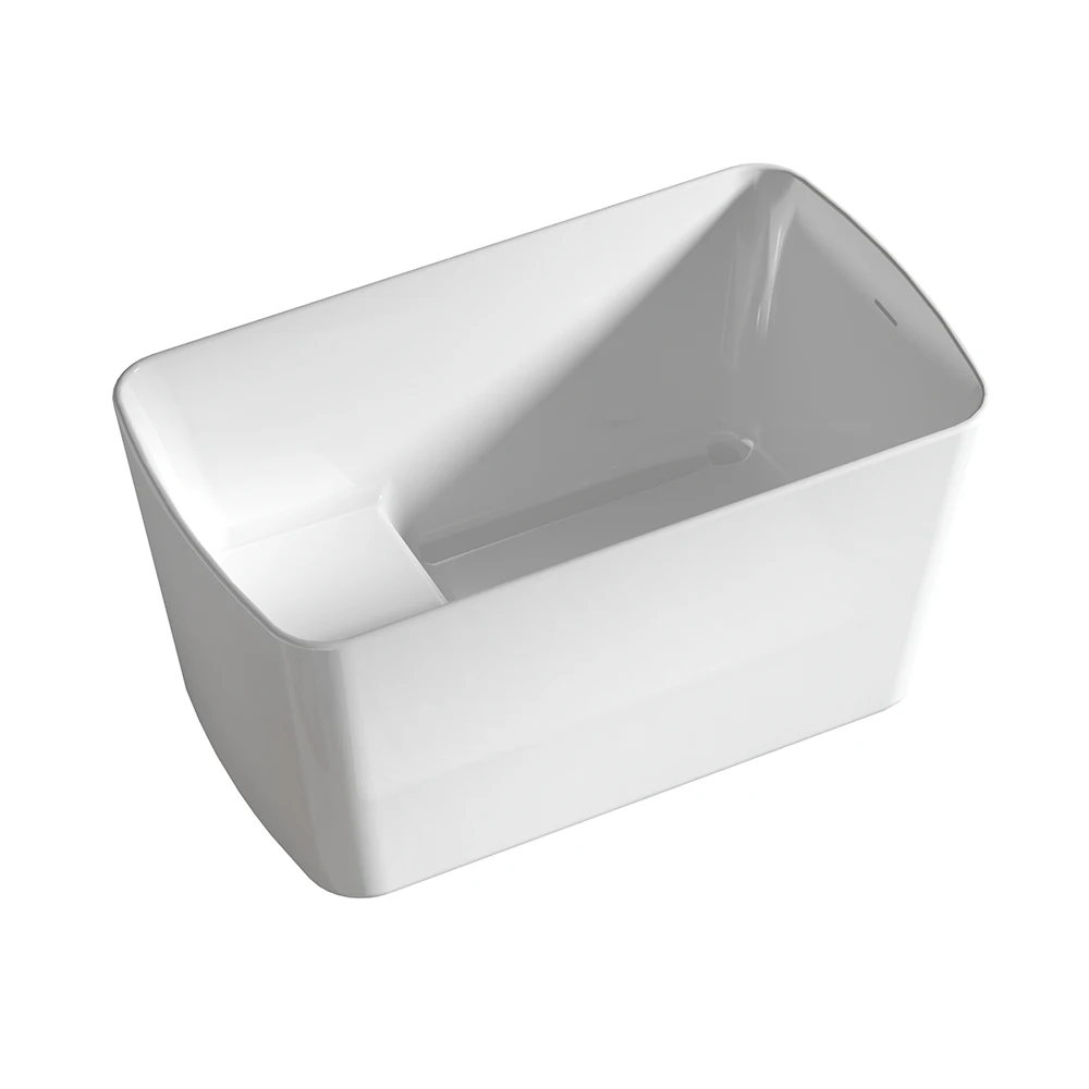 

Modern Indoor Freestanding White Acrylic Bathtub with Drainer Faucet Whirlpool Function Competitive Soaking Whirlpools