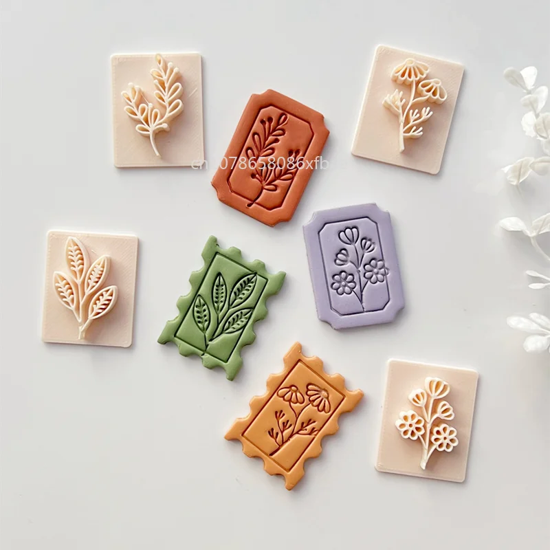 Spring Flower Polymer Clay Cutters Botanical Stmps Embossing Pottery Clay Boho Floral Bouquet for Earring Pendant Jewelry Tools