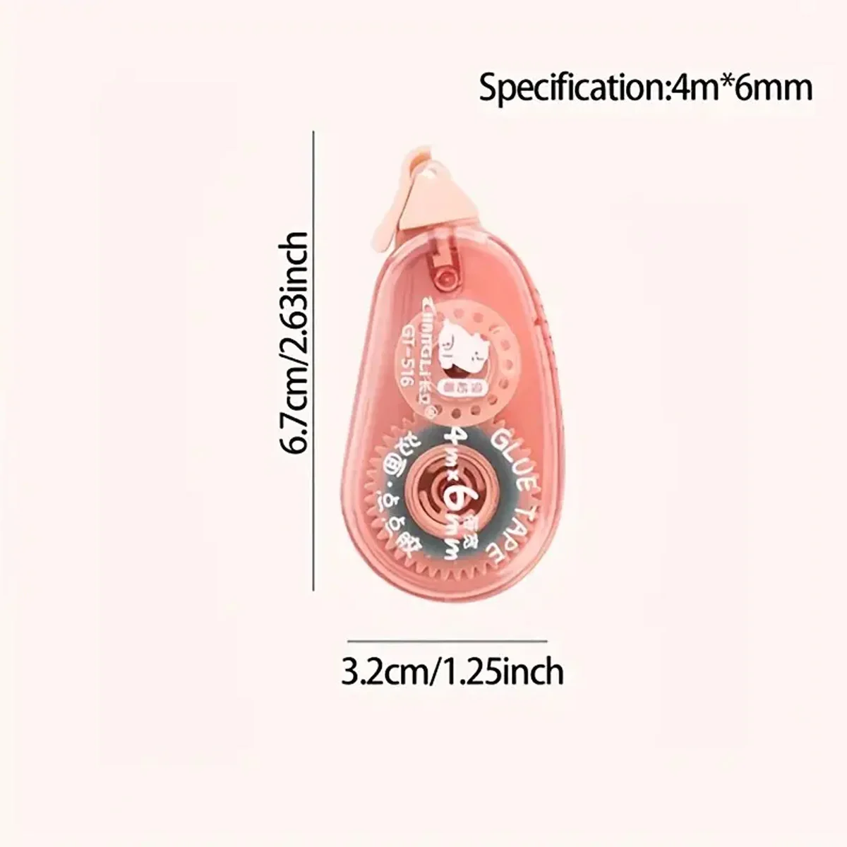 WQN-1PC Kawaii dispensación de alta viscosidad no deja una cinta correctora de rastro transparente para uso estudiantil y de oficina