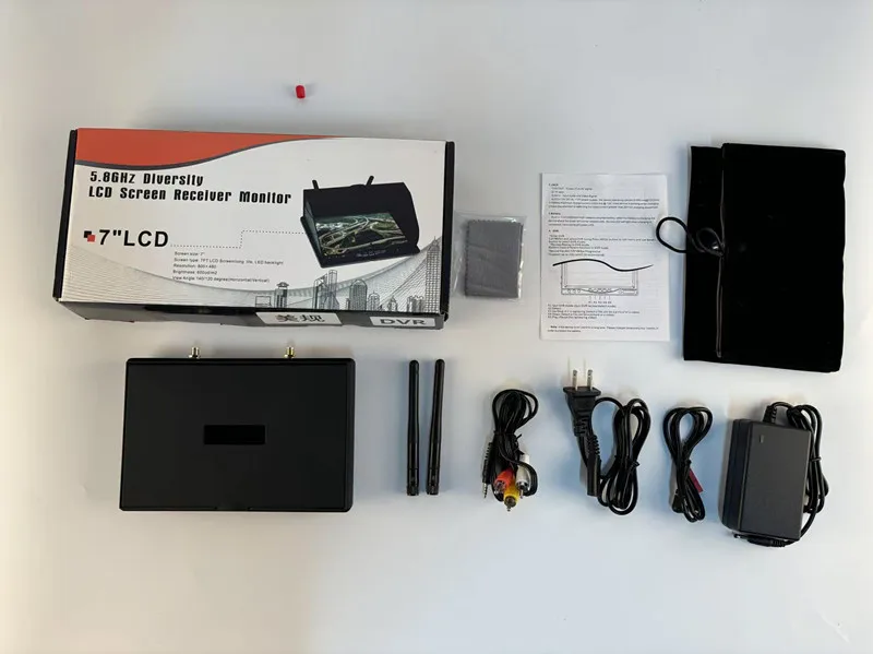 5.8G FPV DVR LS5802D 7 Inch Monitor LCD Screen 5802D Build-in Dual Receiver and Battery 800*480 For FPV Drone Quadcopter RC