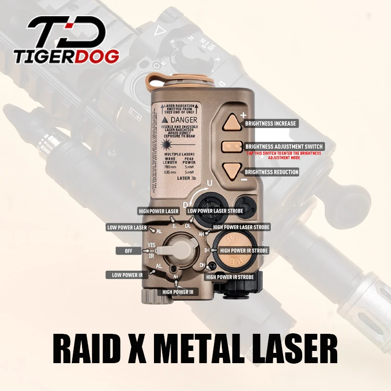 Tactical RAID X Laser Aiming Red Dot Green Blue Infrared Rays IR Strobe Laser Hunting Airsoft Accessory For 20mm Picatinny Rail