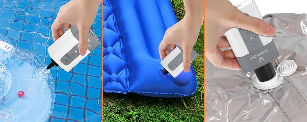 ETENWOLF AIR 5 PRO Elektrische Luftpumpe 720 LPM 4X Quick 10400 mAh Aufblasgerät & Entleerungsgerät Tragbare Luftpumpe für Pool-Schwimmkörper – Detail 19