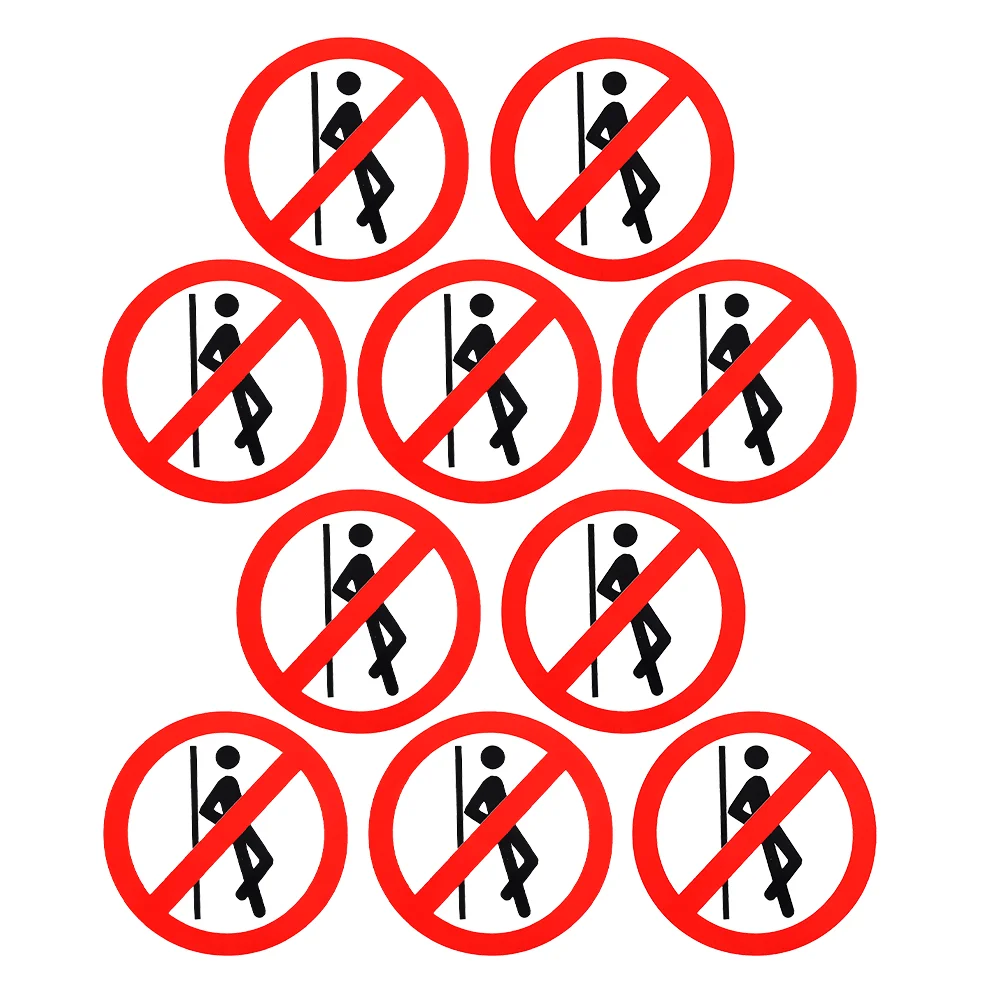 10 Pcs Safety Signs Workshop for Equipment Adhesive Warning Decals No Leaning Pvc Self-adhesive