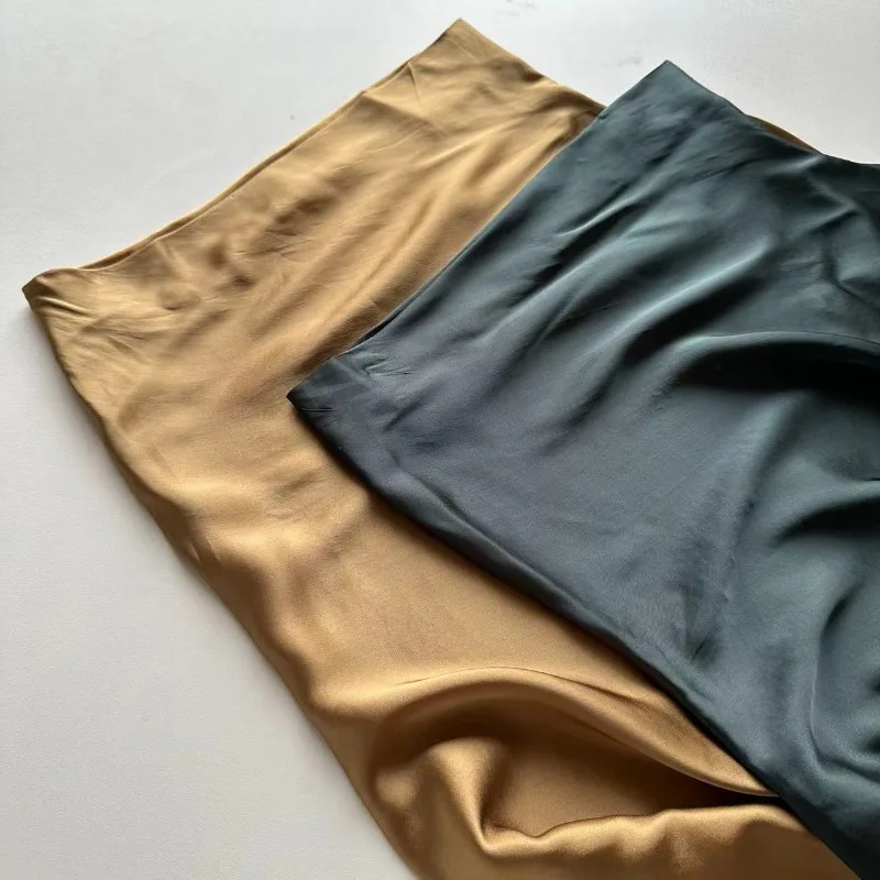 LUXURY-Glossy Satin Top with Off Shoulder, Long Sleeves, Elegant Irregular Cut and Fringed Top, Autumn and Winter, 2024