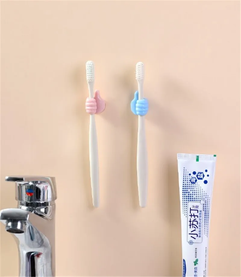 Creative Thumb Toothbrush Holder Hole-Free Wall Hook Sundries Storage Key Holder Hook For Bathroom And Kitchen Accessories