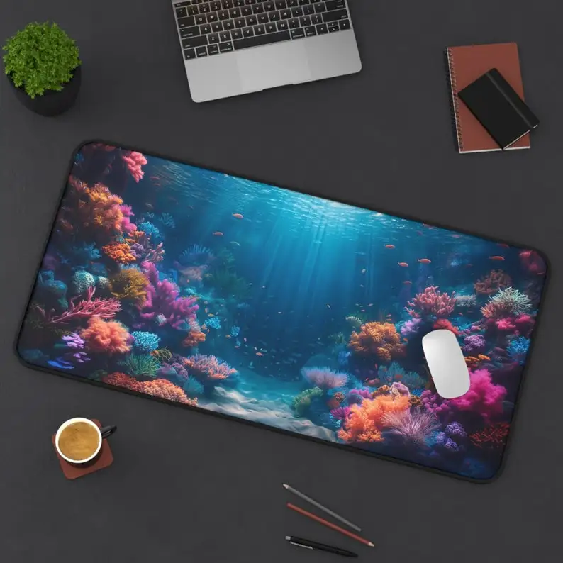 

Коврики для мыши Coral Reef Marine Life, коврик для стола на водной тематике, нескользящий водонепроницаемый игровой коврик для мыши, идеальный подарок для друзей