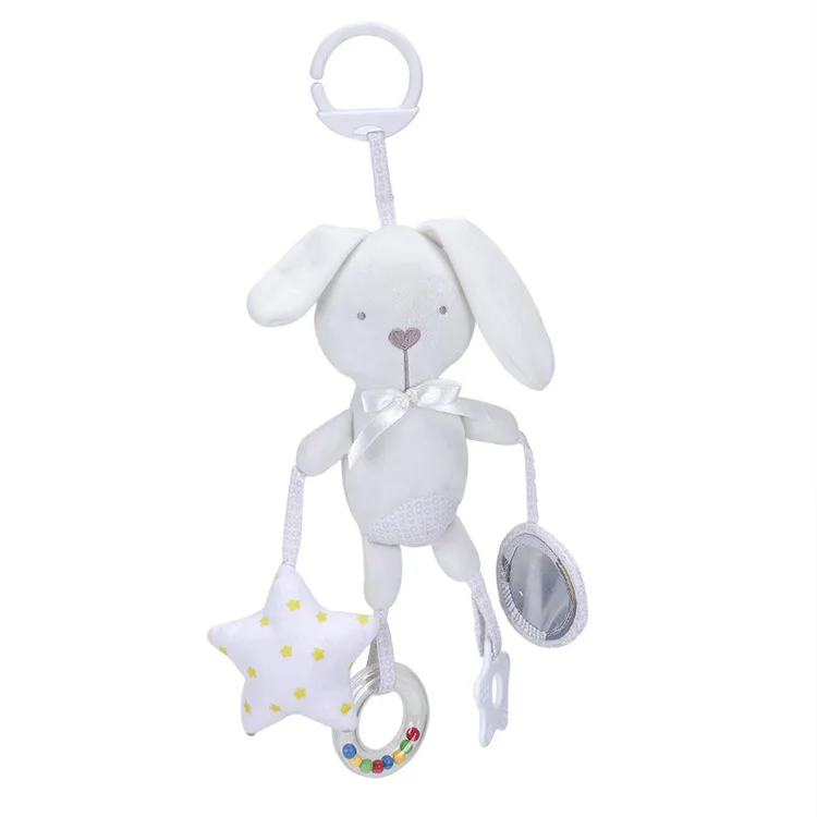 Newborn Stroller Bedside Bell Baby Cartoon Animal Cart, Bed Hanging Rocking Bell Soothing Plush Toys