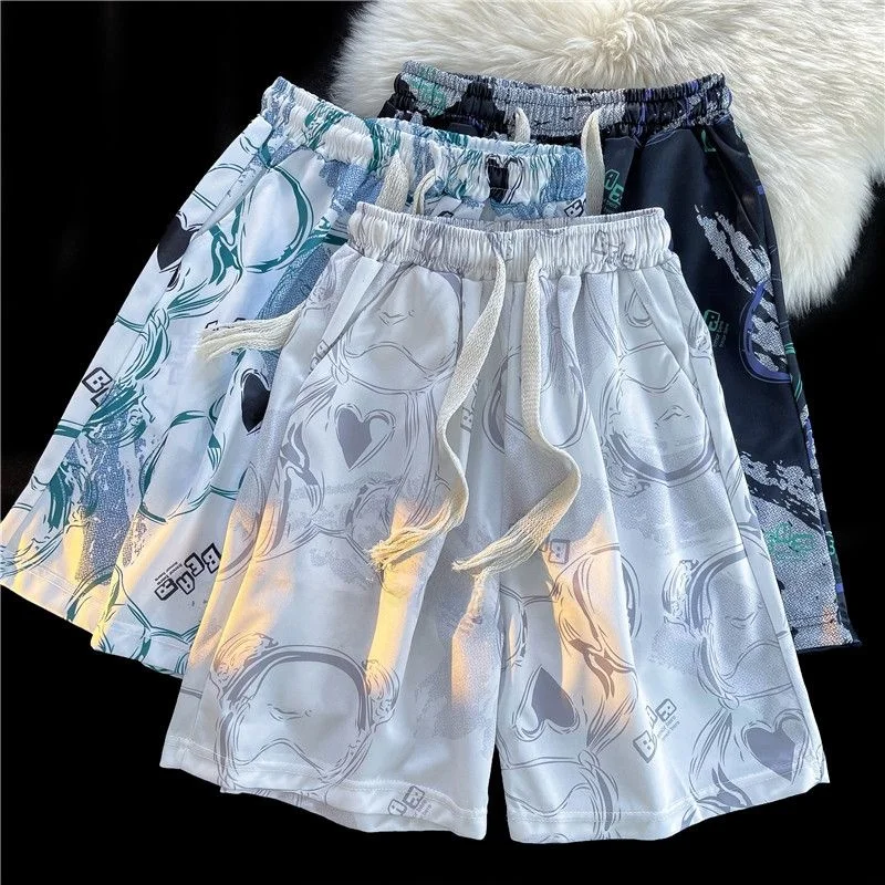 

Summer Thin Bear fiti orts Qui Dry Five-Quarter Loose Casual Design Sports Pants Straight Leg Eighteen Pants