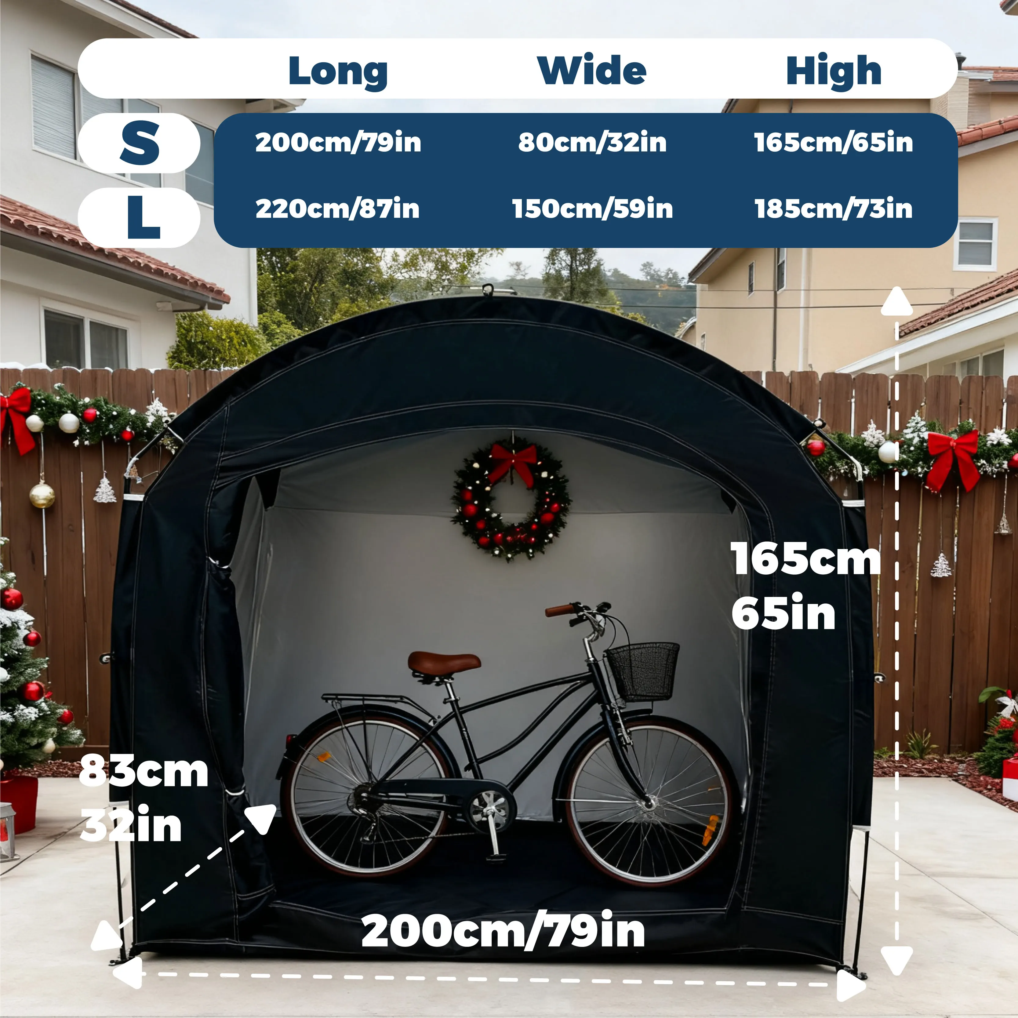 1 Pack Big‑Size Bike Storage Tent, Ventilation Opening Shelter for Cyclists, Yard Patio Bicycle Storage Shed House Cover