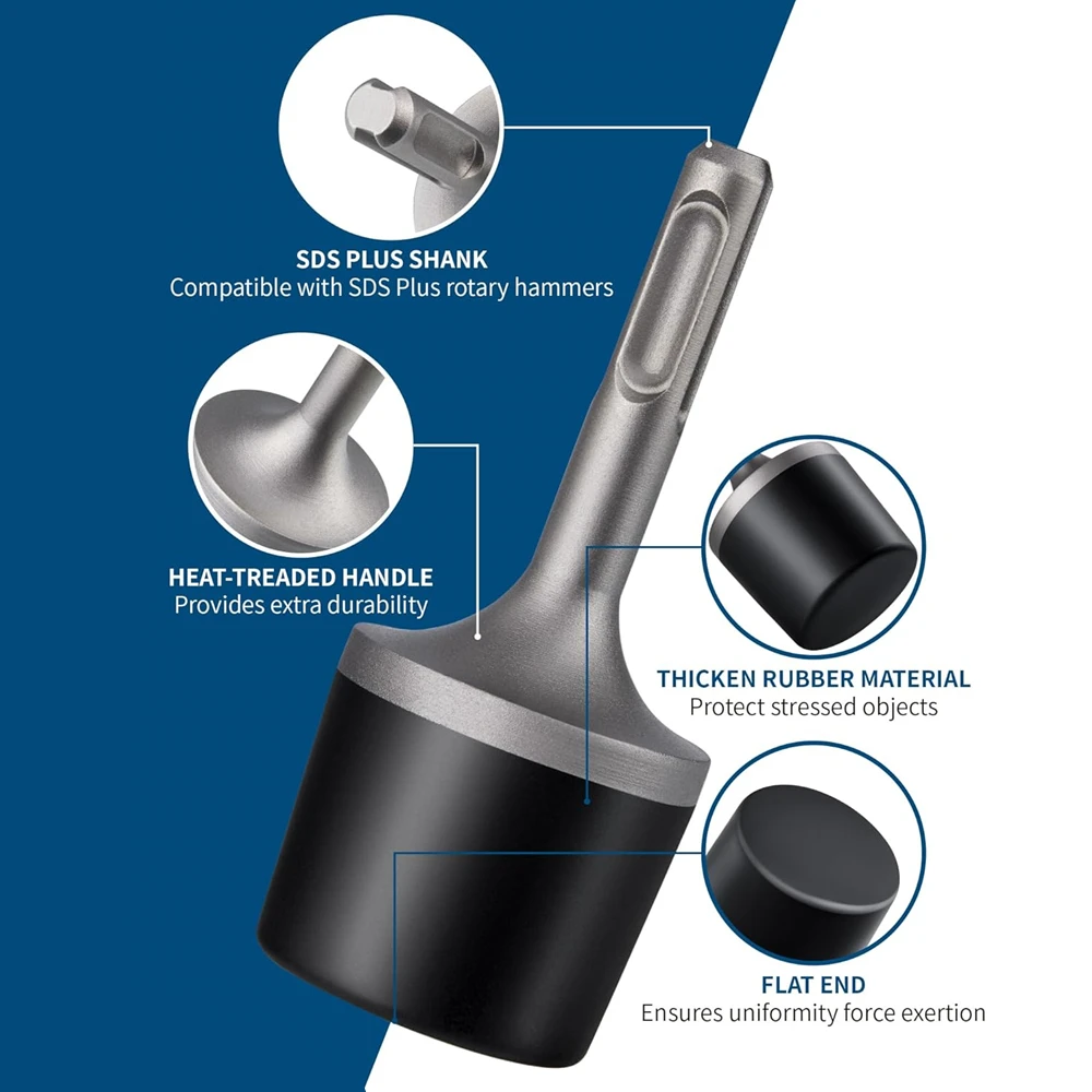 Vibrating Hammer for Porcelain-Rubber Hammer for Electric Hammer with SDS-PLUS Shank for Automotive Sheet Metal Tile Lamination